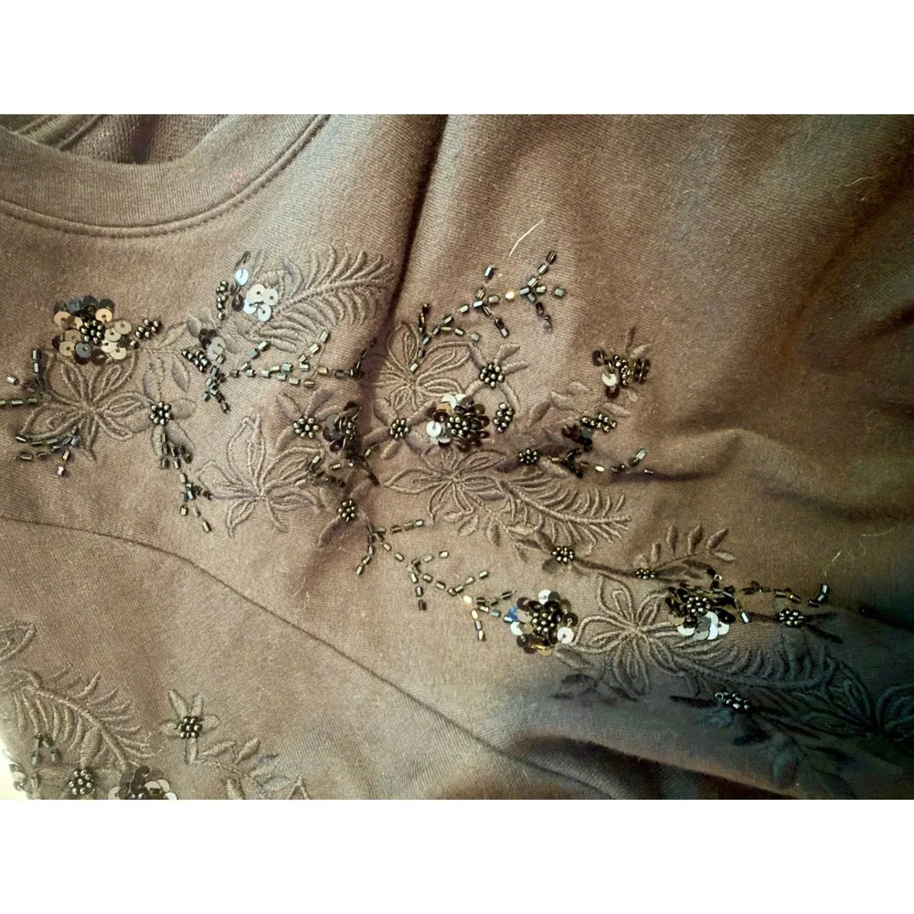 Lilly Pulitzer Black French Terry Embellished Shift Dress Blouson Sleeve XL - Picture 9 of 10